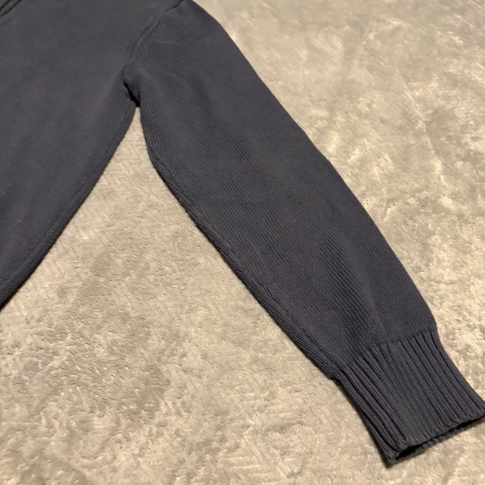 Eddie Bauer Sweater Men Medium Blue Turtleneck Quarter Zip Pull Over - Picture 6 of 16